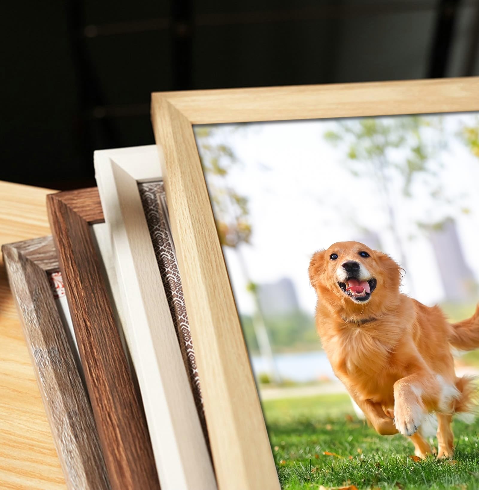Fotorahmen MDF, Rechteck Bilderrahmen 20.32X25.4cm Tischplatte & Wand Picture Frame für Fotos, Bilder, Poster Horizontal & Vertikal Anzeige