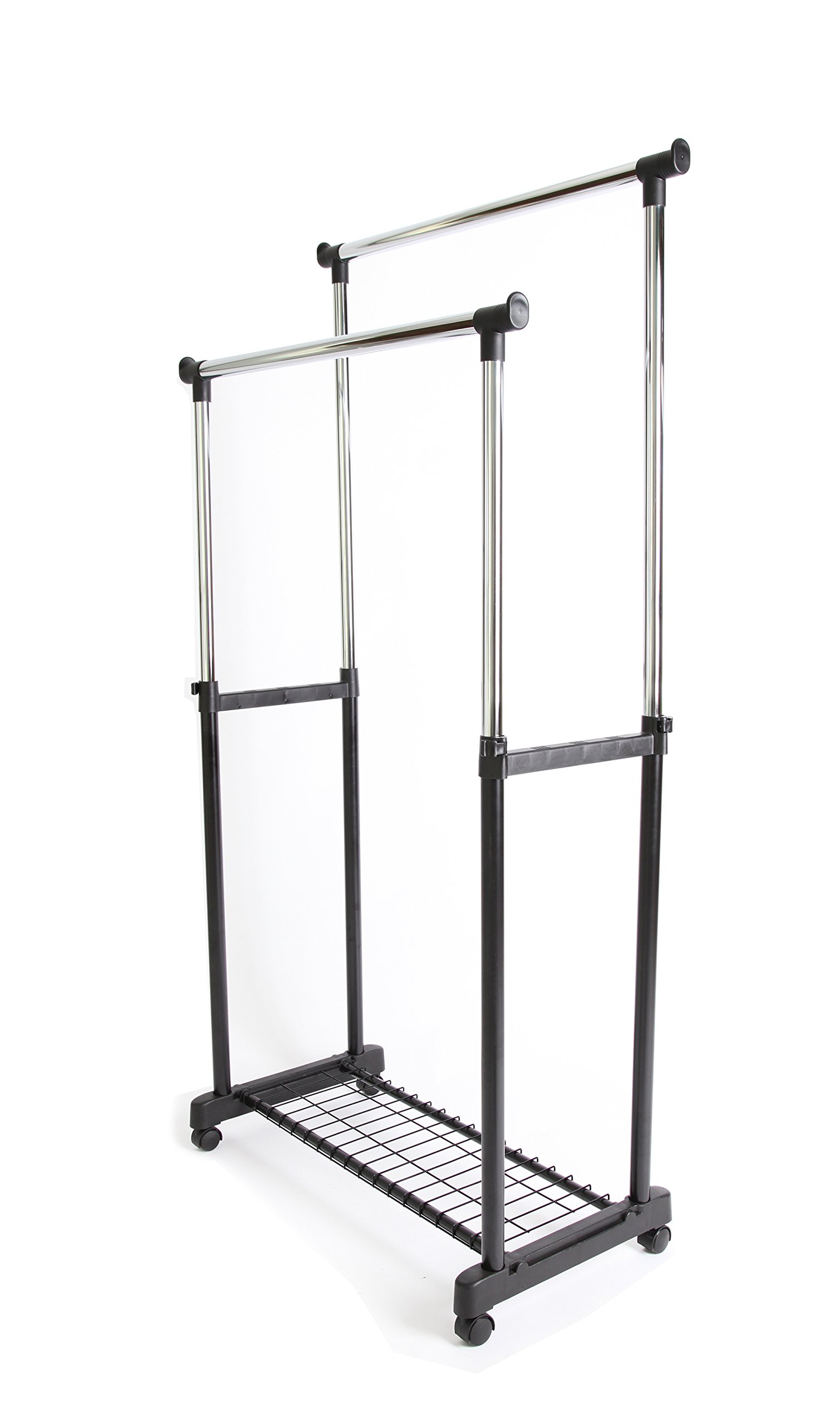 Finnhomy Rolling Clothes Rack, Garment Rack with Wheels, Rolling