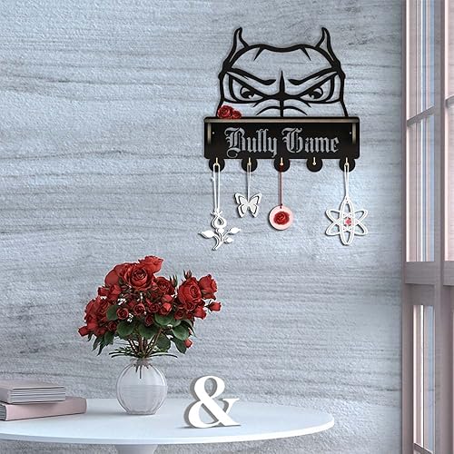 Miniatura 5 de The Geeky Days Peeking American Bully Head - Organizador de llaves decorativo con 5 ganchos para propietarios de perros, organizador moderno de