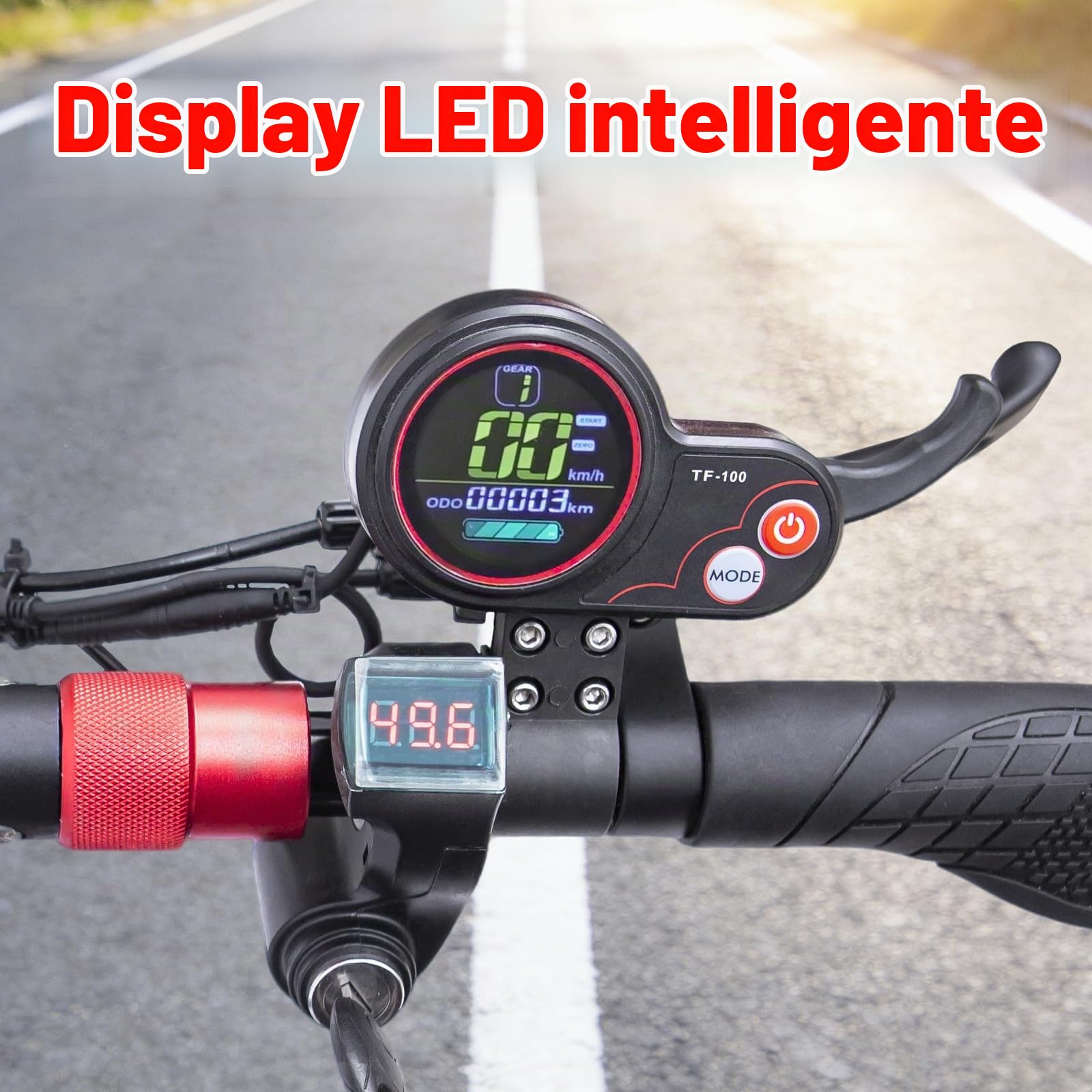 10“ Monopattino Elettrico Adulto, Doppia Sospensione Pieghevole Monopattino Elettrico Max 25 KM/H, Freno sistema di frenata scooter elettrico di, Freni Cicalino