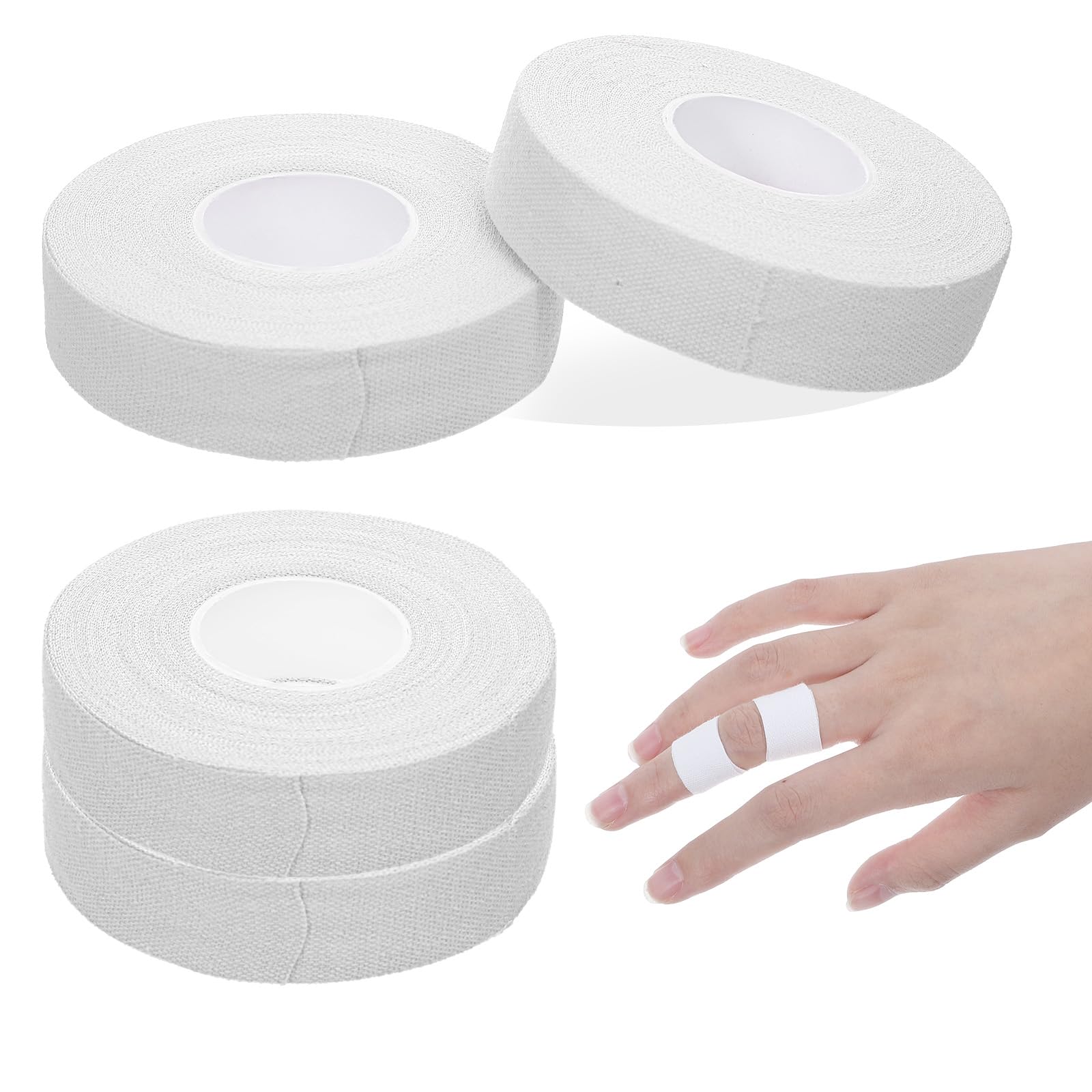 Ouligay 0 59 Inch X 131 Feet Finger Tape Extra Strong White Athletic Tape for Fingers Sweat Sport