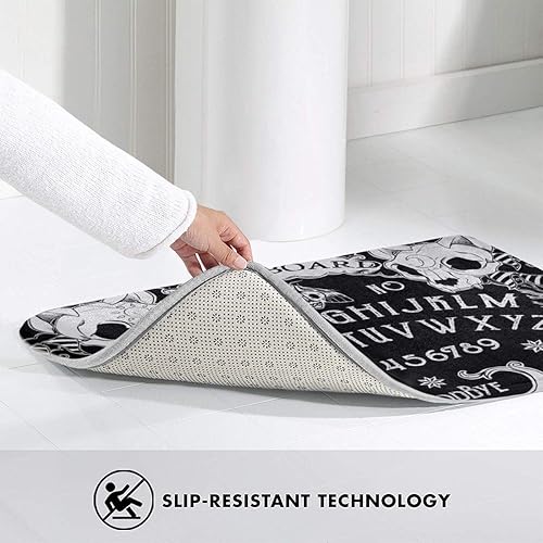 Miniatura 4 de Alfombra de cocina con cabeza de calavera de gato, tablero de bruja, alfombra gótica negra, alfombra multiusos antideslizante para sala de estar,