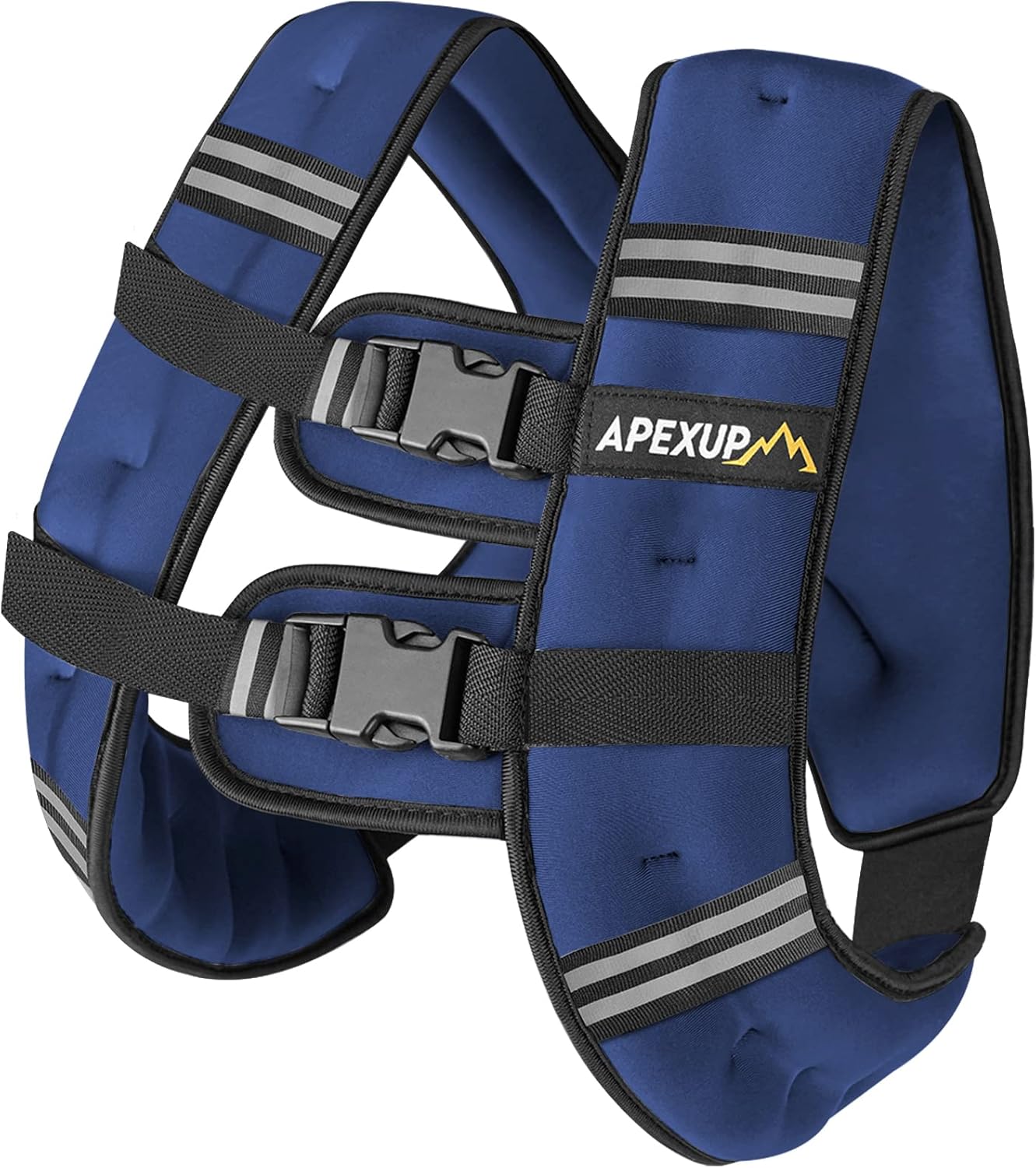 APEXUP Weighted Vest Men 5lbs/10lbs/15lbs/20lbs/25lbs/30lbs Weights with Reflective Stripe, Weighted vest for Women Workout Equipment for Strength Training Running 15lbs Blue