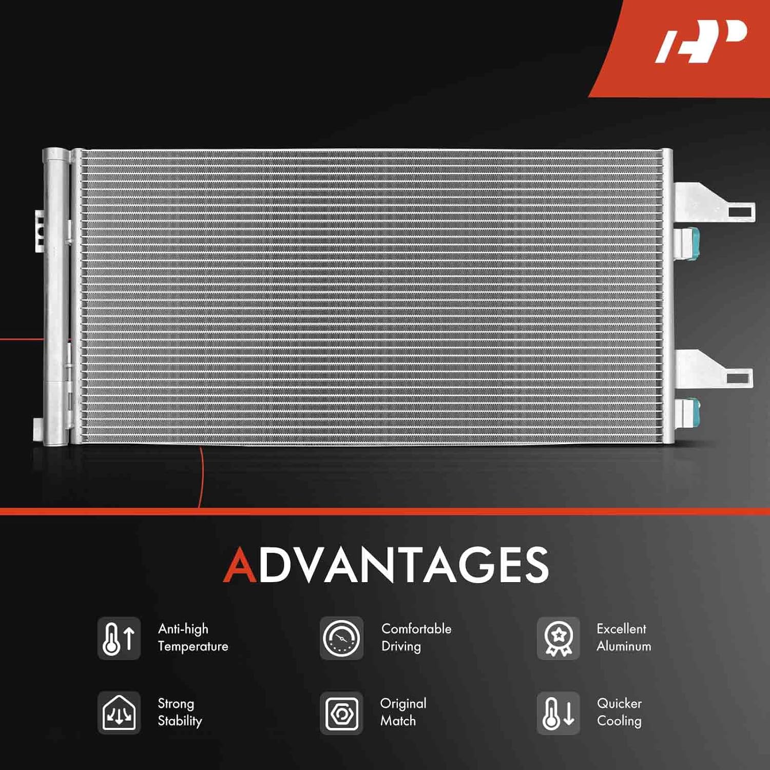 A-Premium Air Conditioning A/C Condenser Compatible with Ram ProMaster 1500 2500 3500 2014-2024, 3.0L 3.6L, Replace# 57008243AA