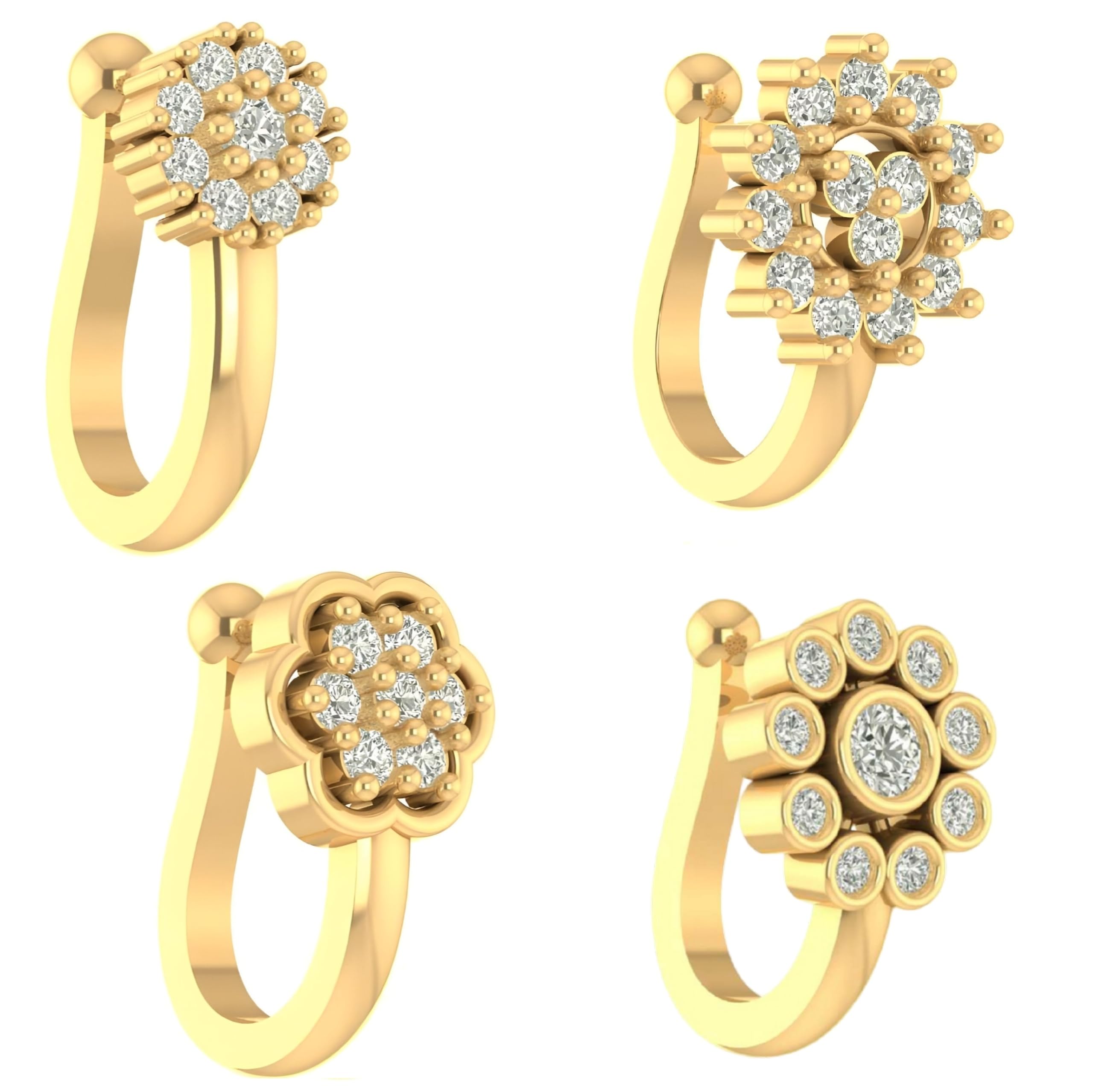 VAMA FASHIONS Trendy Non Piercing Clip on Nose pin without Hole Pressing Type Press Nose ring Studs for Women & Girls - 4 Pcs (B0DD3Y1LGC) Amazon Price History, Amazon Price Tracker