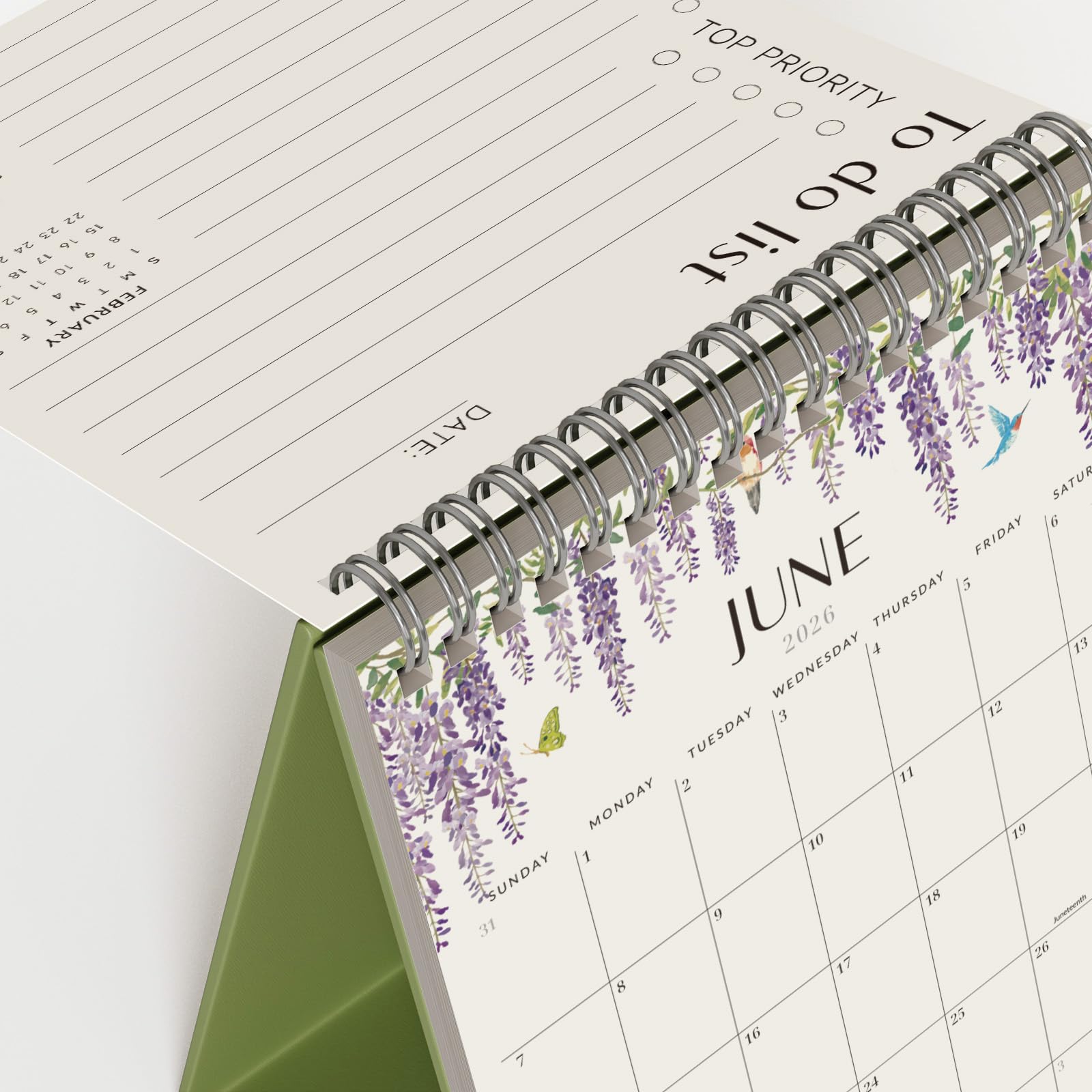 Jotsome Kleiner Tischkalender 2026, 18 Monate, stehender Flip-Kalender (15,2 x 19,1 cm) von Januar 2026 bis Juni 2027, doppelseitiges Design, ästhetischer Schreibtischkalender mit To-Do-Liste