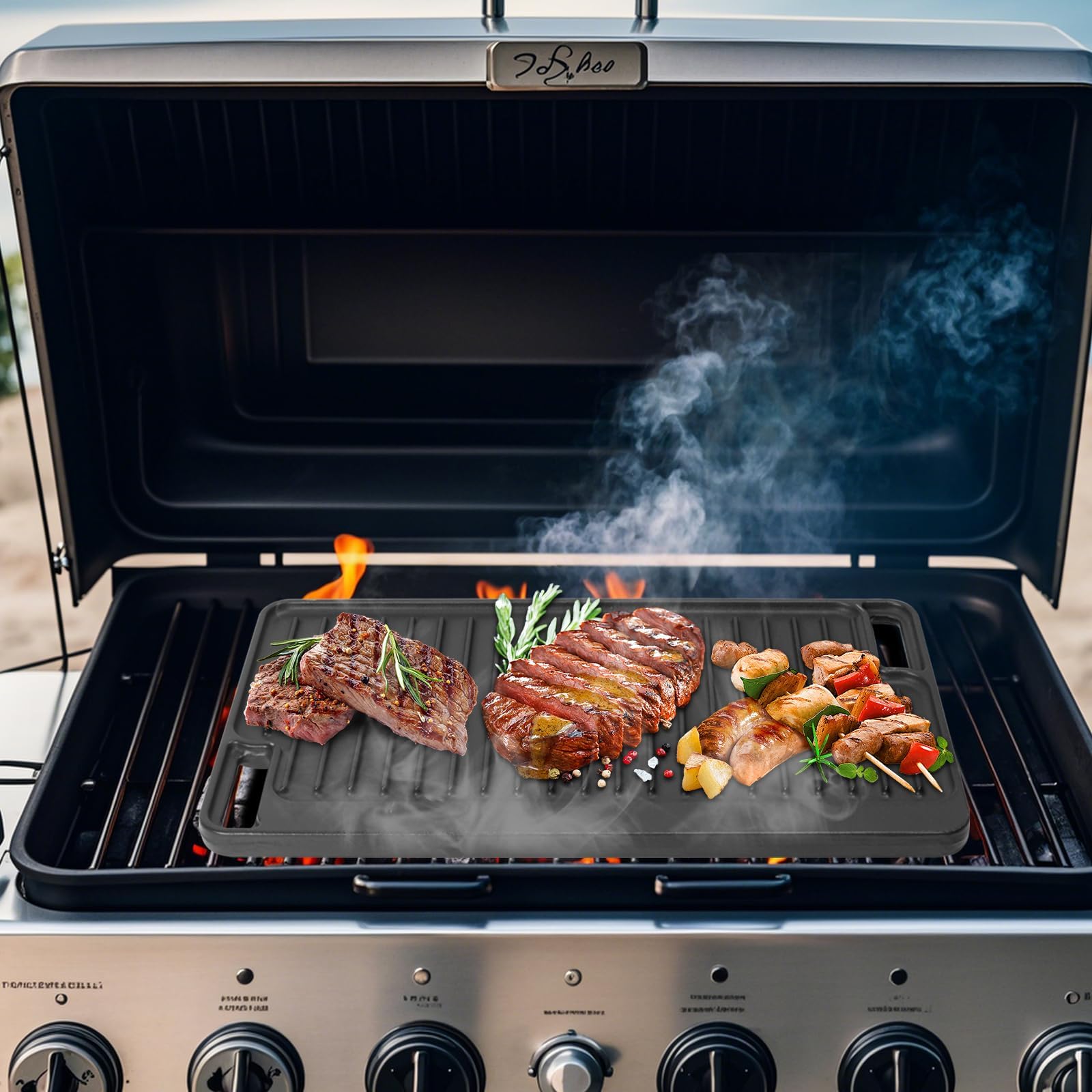 Amazon.com: Large Cast Iron Griddle Insert, Universal Skillet