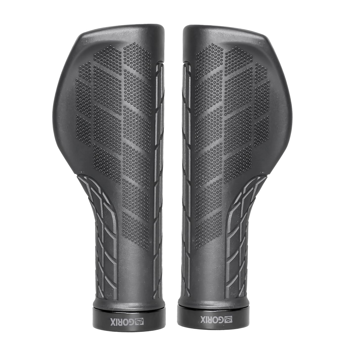 GORIX Bike Ergo Grips Bar End Handlebar [135mm 100mm] (GXQ Wing) (Long:135mmLong:135mm)