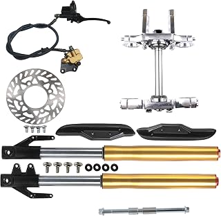Upside Down 630mm Front Forks Shock Suspension with Triple Tree Clamps & Brake, 12mm Axle for Dirt Pit Bike Motorcycle 50cc 70cc 90cc 110cc 125cc Taotao SSR Apollo (240mm Column Silver)