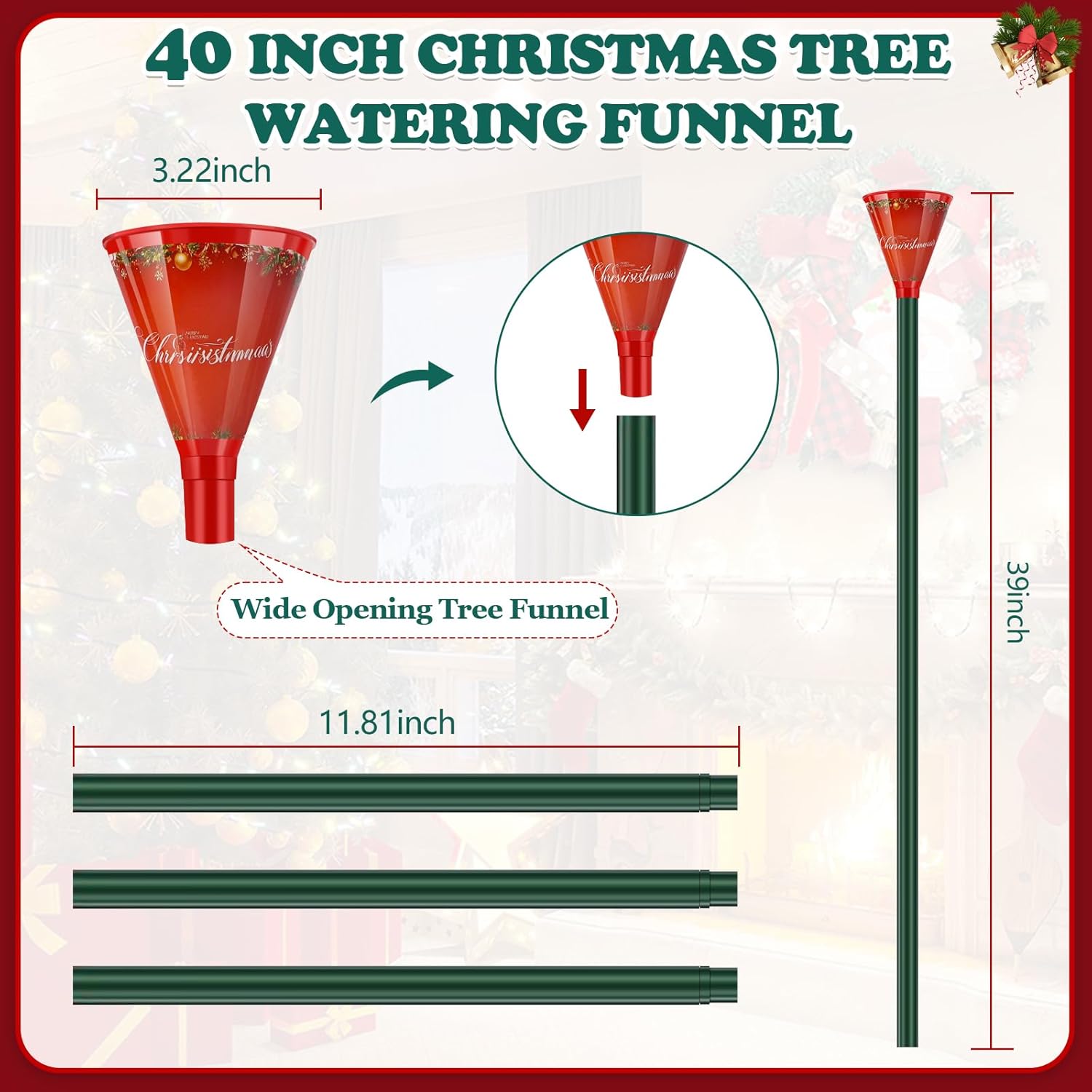 Christmas Tree Topper Holder - Twist-on Holiday Universal Tree Topper, Christmas Tree Watering System with Funnel