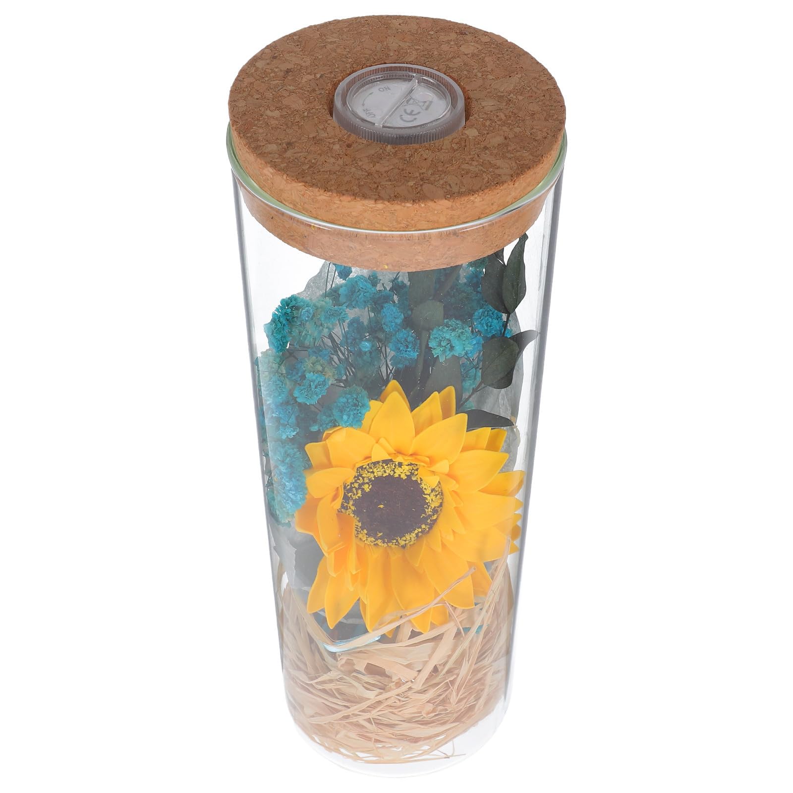 Botella de plástico con flores para crear un ambiente romántico y mágico en casa