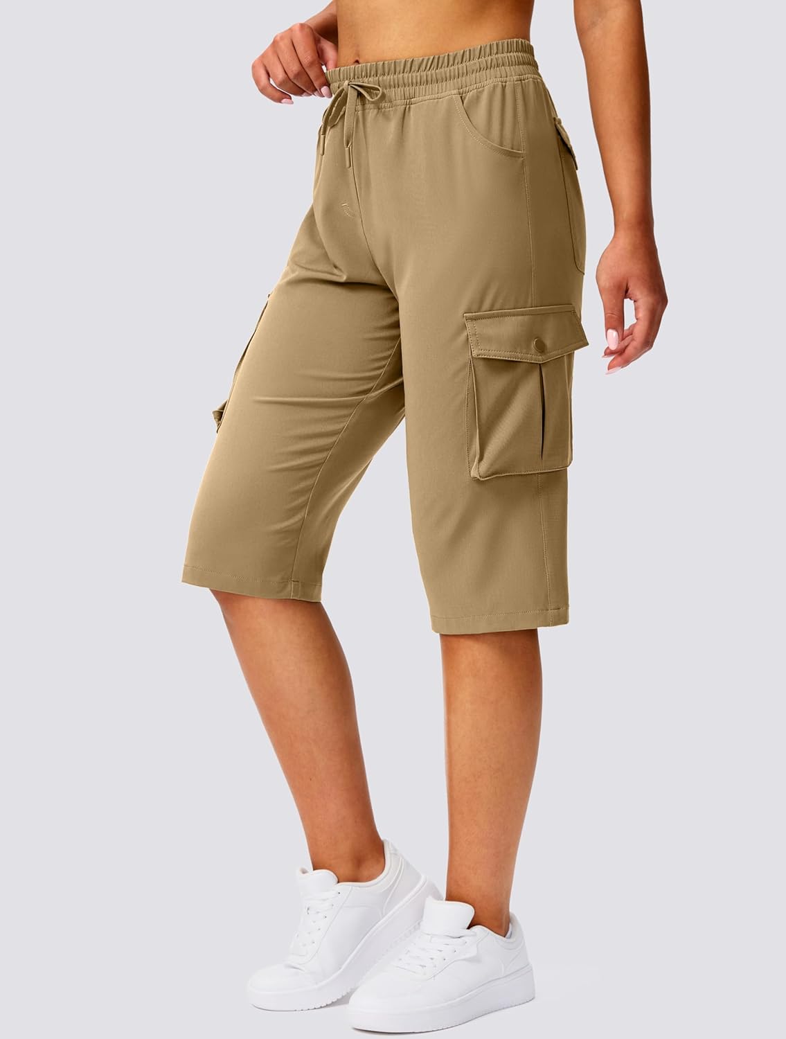 Viodia 15" Long Shorts for Women Hiking Cargo Bermuda Shorts Lightweight Knee Length Capris for Summer Travel Fishing - Image 2