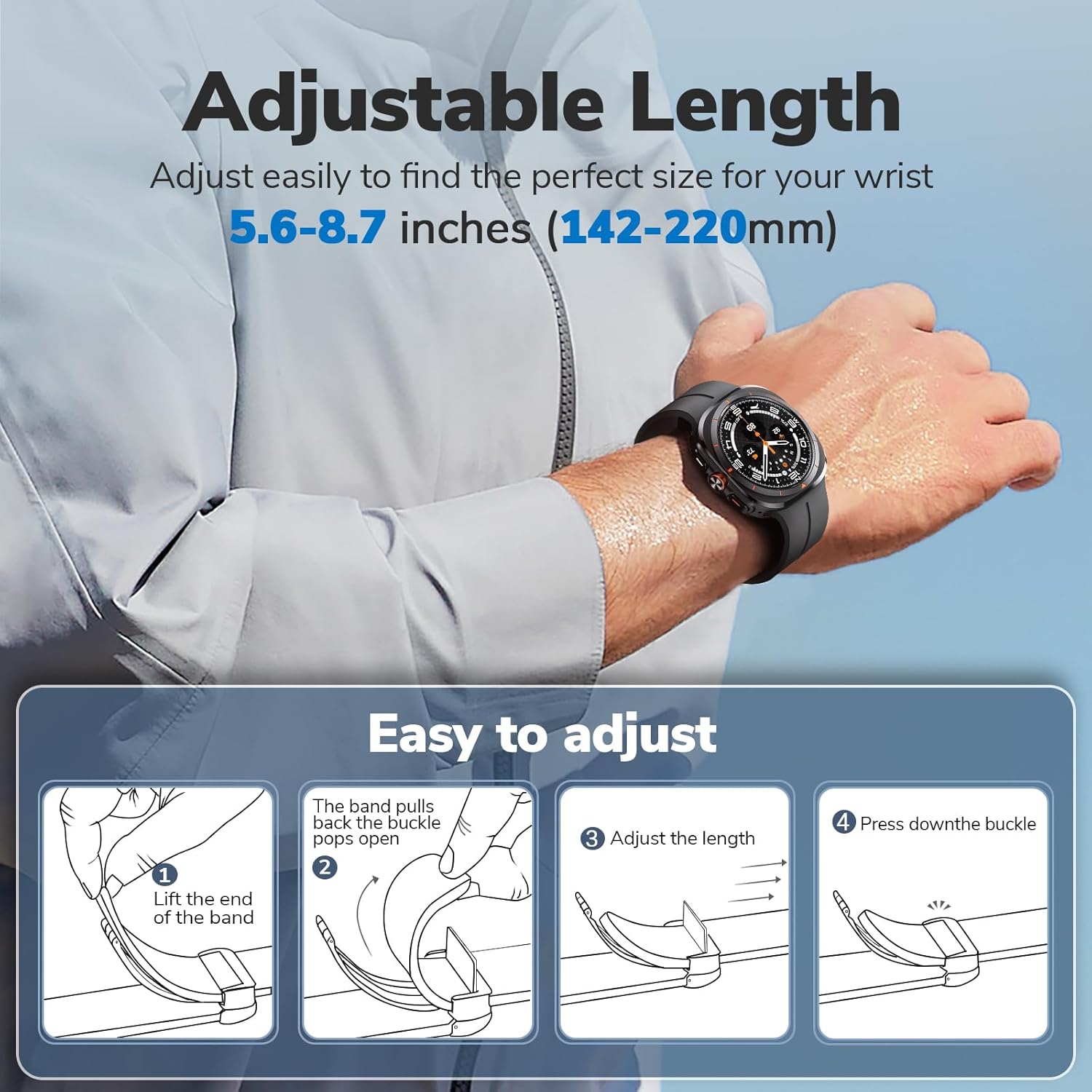 ANCOOL for Samsung Galaxy Watch Ultra Bands 47mm, Soft Silicone Sport Magnetic Band for Samsung Galaxy Ultra Watch Band for Men Women, Black+Grey+Pine green - Image 4