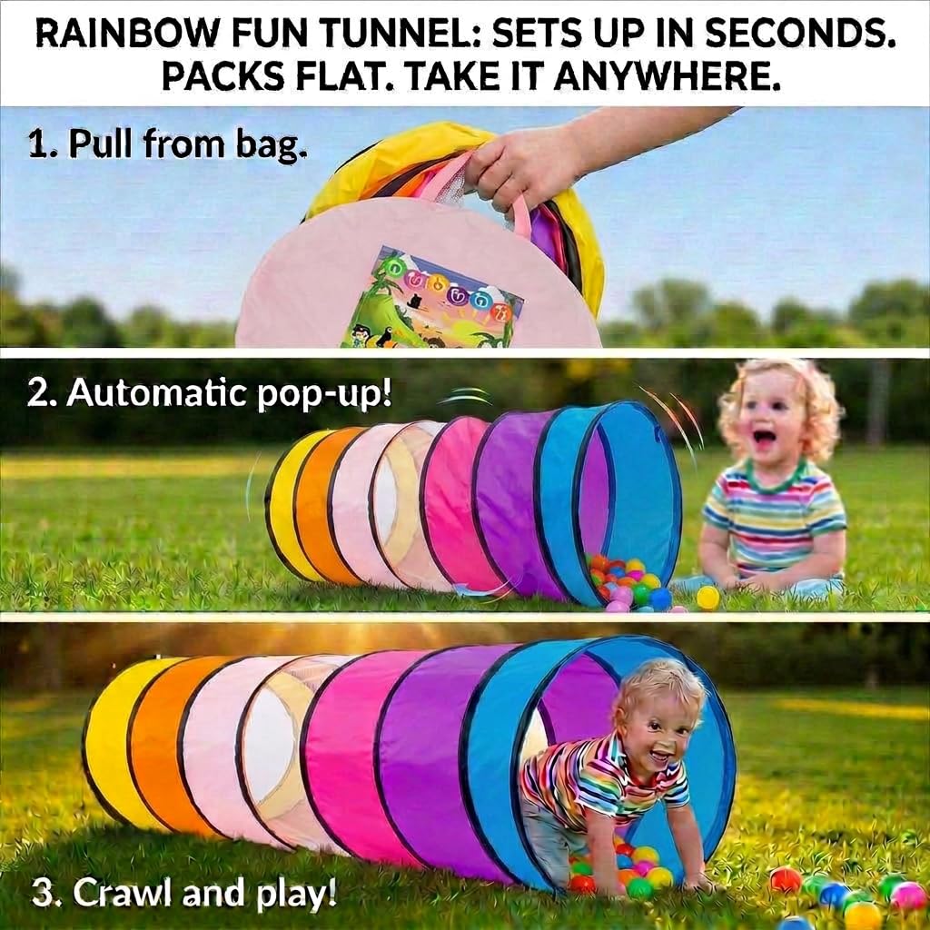 Tunnel Bambini XL 180 cm. : Tenda Psicomotricita per Bambini : Giochi per Natale