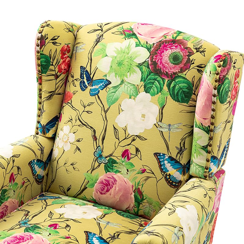 Sillón con diseño clásico alas Mostaza miniatura 5
