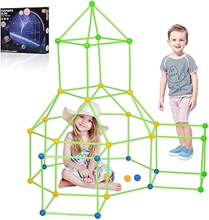 Kids Fort Building Kit,150 Pcs Fort Builder for Kids Indoor and Outdoor, Interactive DIY STEM Building Toys, Air Fort Building for Age 4-10 Year Old Boys Girls Playhouse