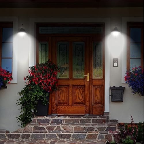 Miniatura 8 de Gonhom Paquete de 4 bombillas LED de atardecer a amanecer para exteriores, 5000 K, luz diurna, 720 lúmenes, 9 W (equivalente a 60 W) A19 E26