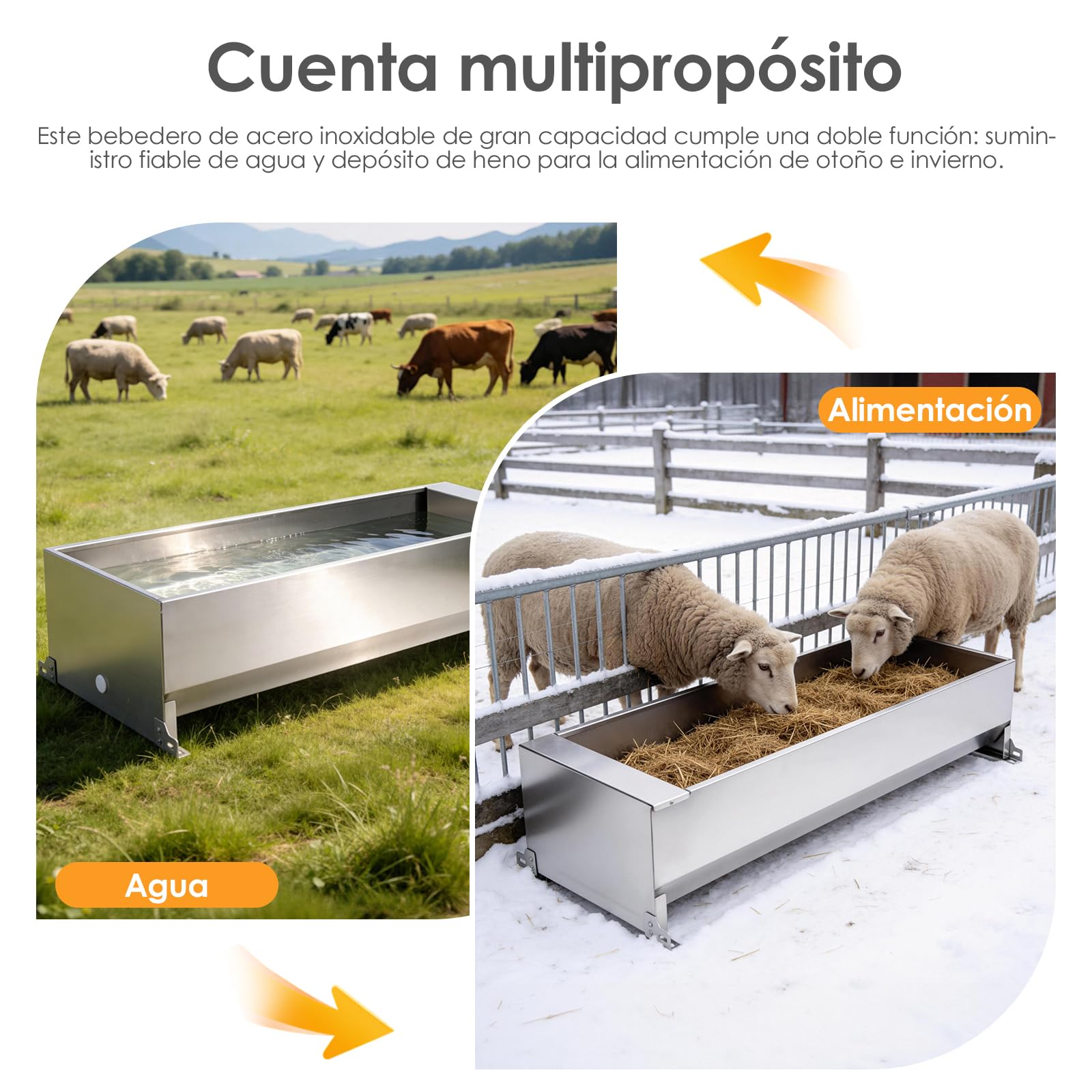 50 litros Bebedero con Válvula Flotante 1/2 Pulgada, Bebedero Automático con Kit de Conexión, Bebedero Flotante con Soportes, Bebedero para Caballos, Cabras, Ganado, Ovejas, Perros