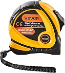 VEVOR Mesure de la bande 25 Longueur du pi, bande de mesure avec rétractable, impériale et métrique ft/m double-échelle & ABS étui & Outil de mesure en acier facile à lire, pour l'extérieur,Décoration