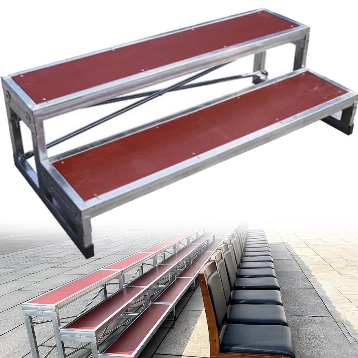 Plataforma escénica, tarimas portátiles para Coro, escalones escalonados para aulas e Iglesias, Plataforma Coral Resistente, podio Ajustable para Fotos grupales, Ideal para Eventos y Present