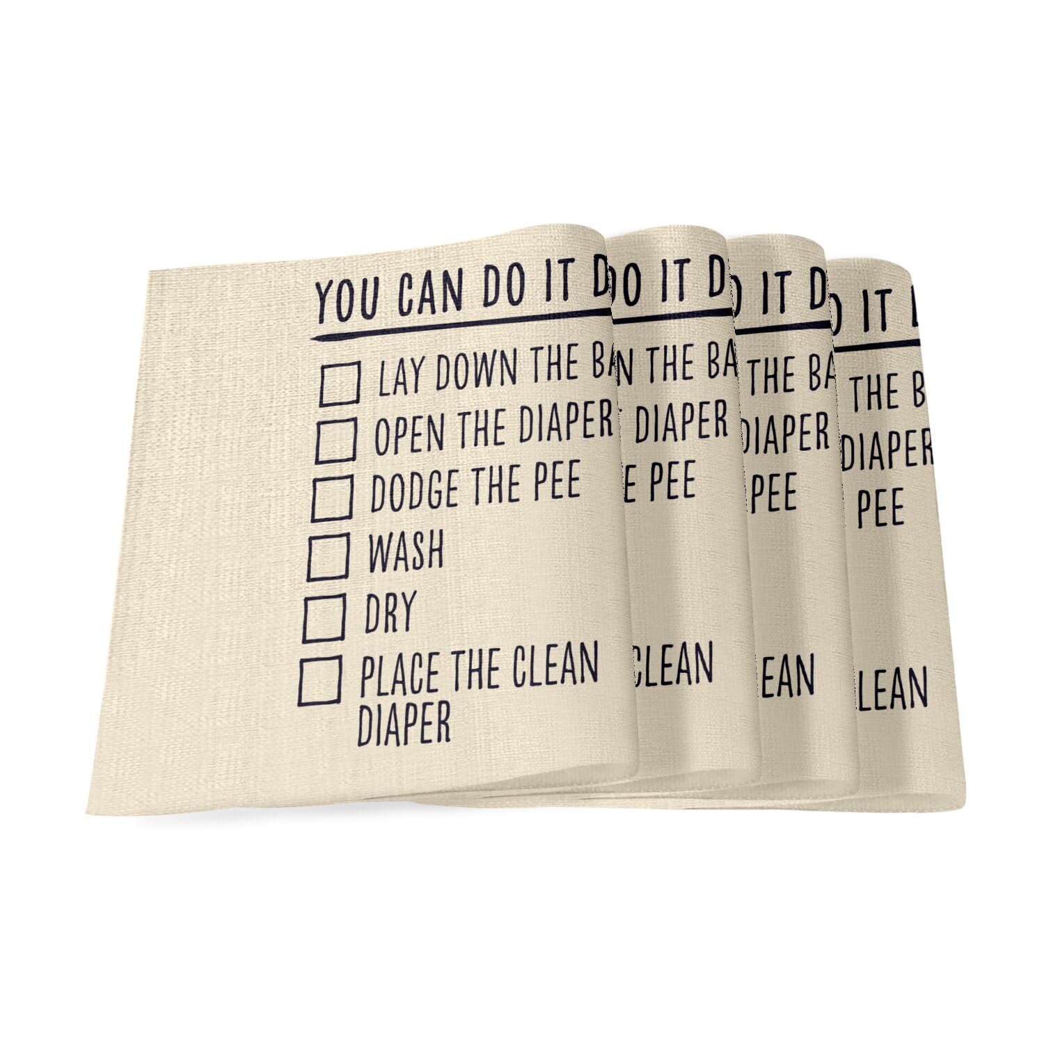 Lot de 4 sets de table en lin You Can Do It Dad, cadeau idéal et humoristique pour futur papa