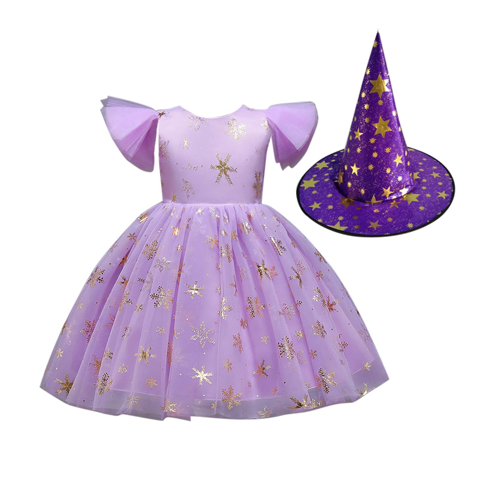 Fossean Halloween Witch Costume For Girls White Witch Costume Kids Witch Dress Halloween Hat Kids Halloween Pumpkin Dress Infant Pumpkin Outfit Vampire Halloween Costumes Kids
