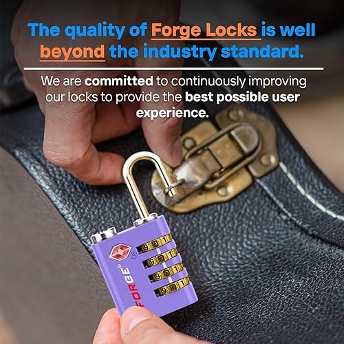 Miniatura 7 de Forge Doble apertura cerradura de acceso con llave o combinación, cerraduras aprobadas por la TSA para equipaje, maletín Pelícano, viajes, gimnasio