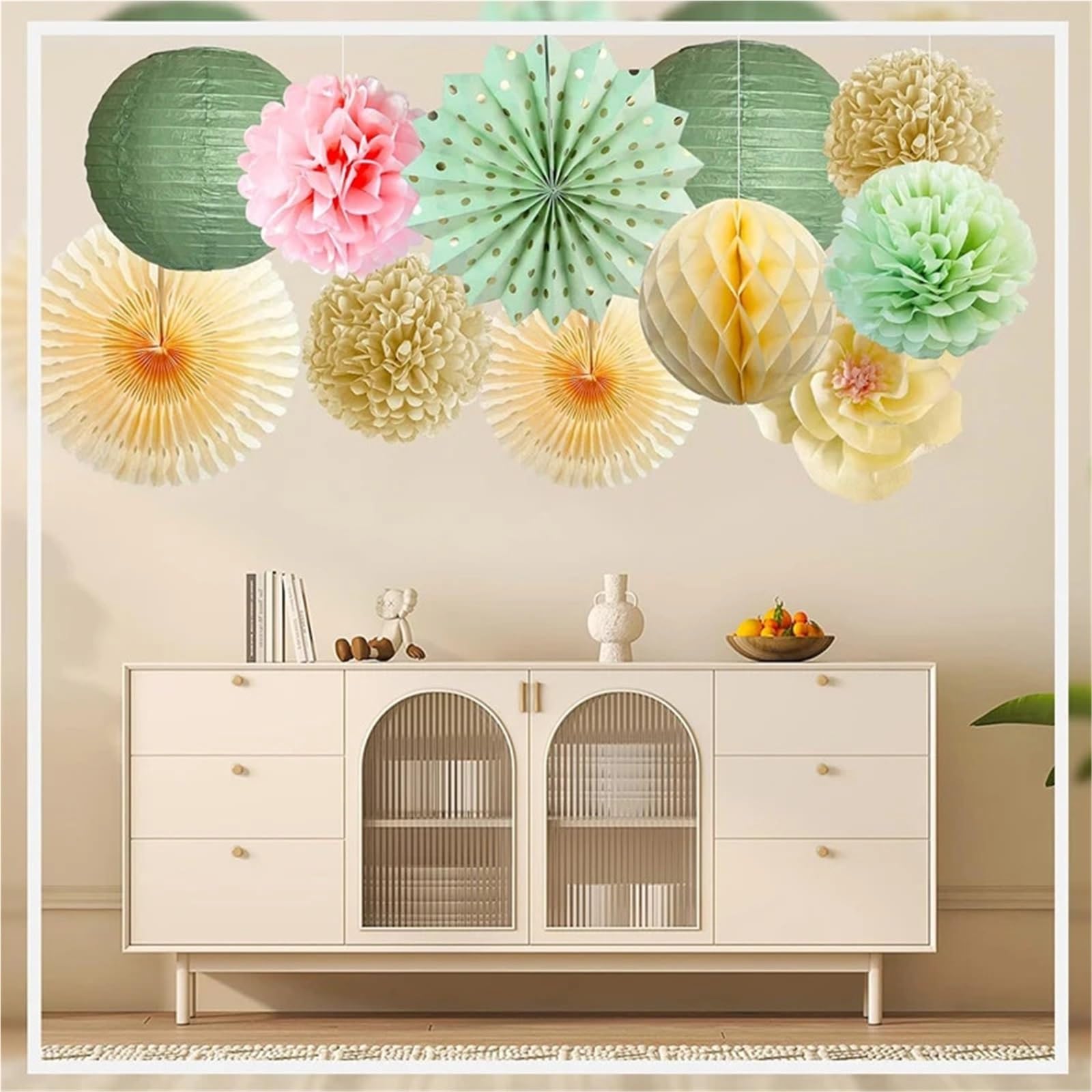 Kit de decoración fiesta 20 piezas, linternas papel reutilizables Para Fiestas