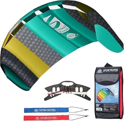 Miniatura 9 de HQ Kites Symphony Beach III - Cometa deportiva de doble línea de 13 de 51 pulgadas color arcoíris diversión activa al aire libre para edades de 8