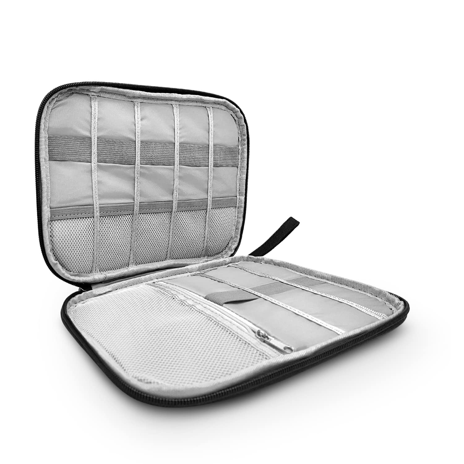 Toolbay Cable Cord Organizer Bag - for Charging Cord Storage, Charger, Cables, Small Electronics, SD Card, Cord Storage and Accessory Bag, Grey, for Travel, business, Work and School, Black, Bag