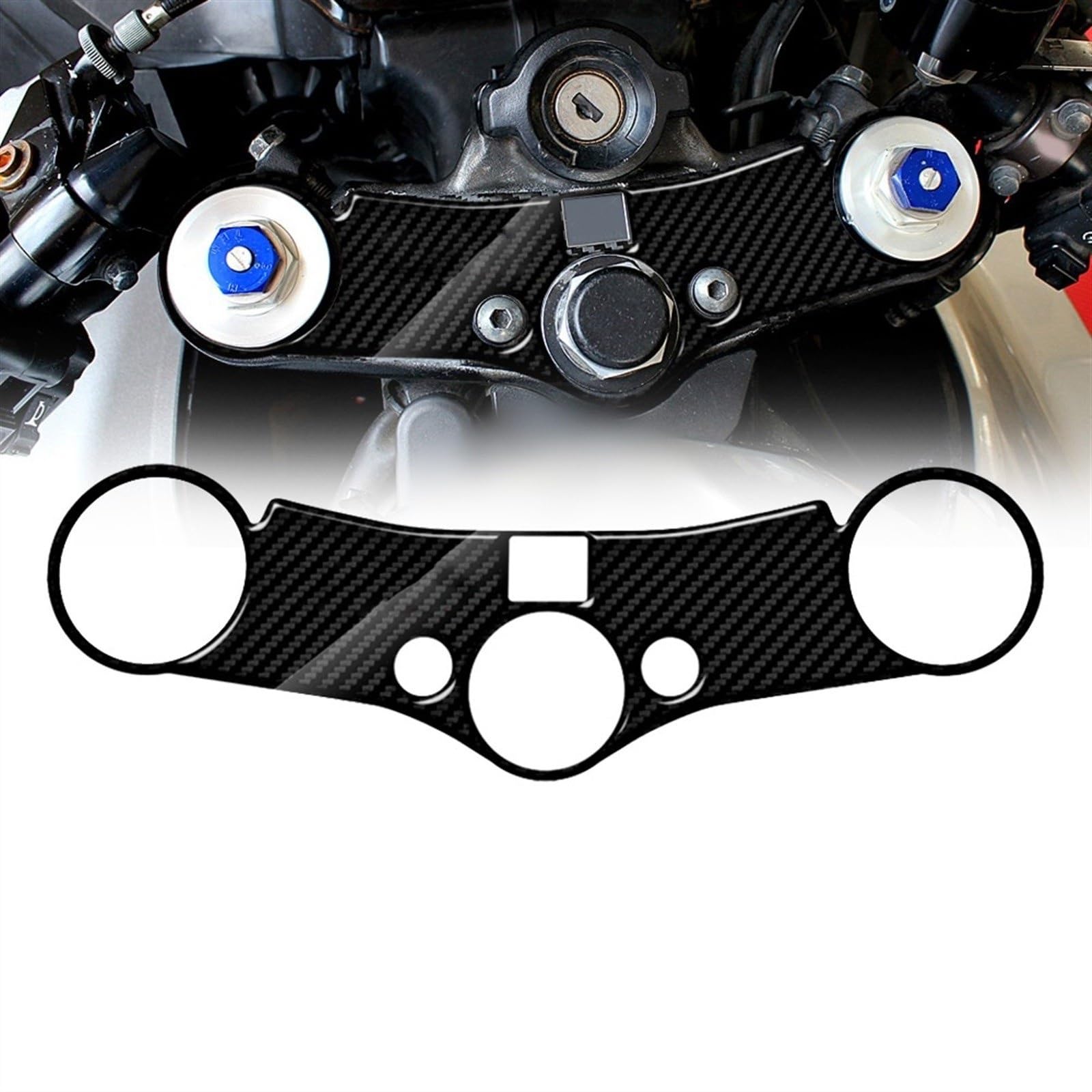 Aspect Carbone Supérieur Triple Joug Defender pour CBR600RR look racing haut de gamme