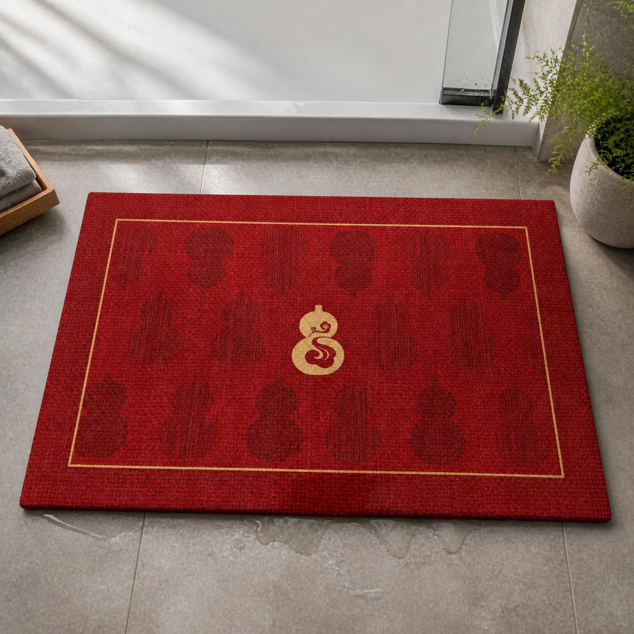 Tappeto da Bagno Antiscivolo, Zucca propizia, 80x120cm | Composizione in gomma, Tappeto bagno moderno, Per bagni moderni, Per vuole igiene