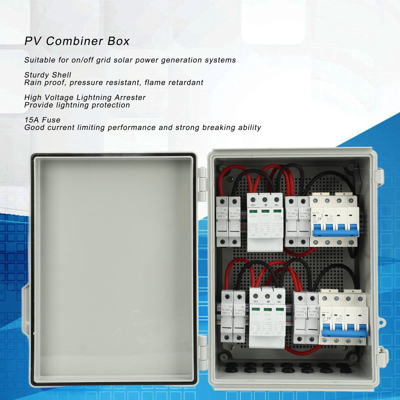 CHICIRIS Caja Combinadora Fotovoltaica 4 Entradas 2 Salidas para Sistemas