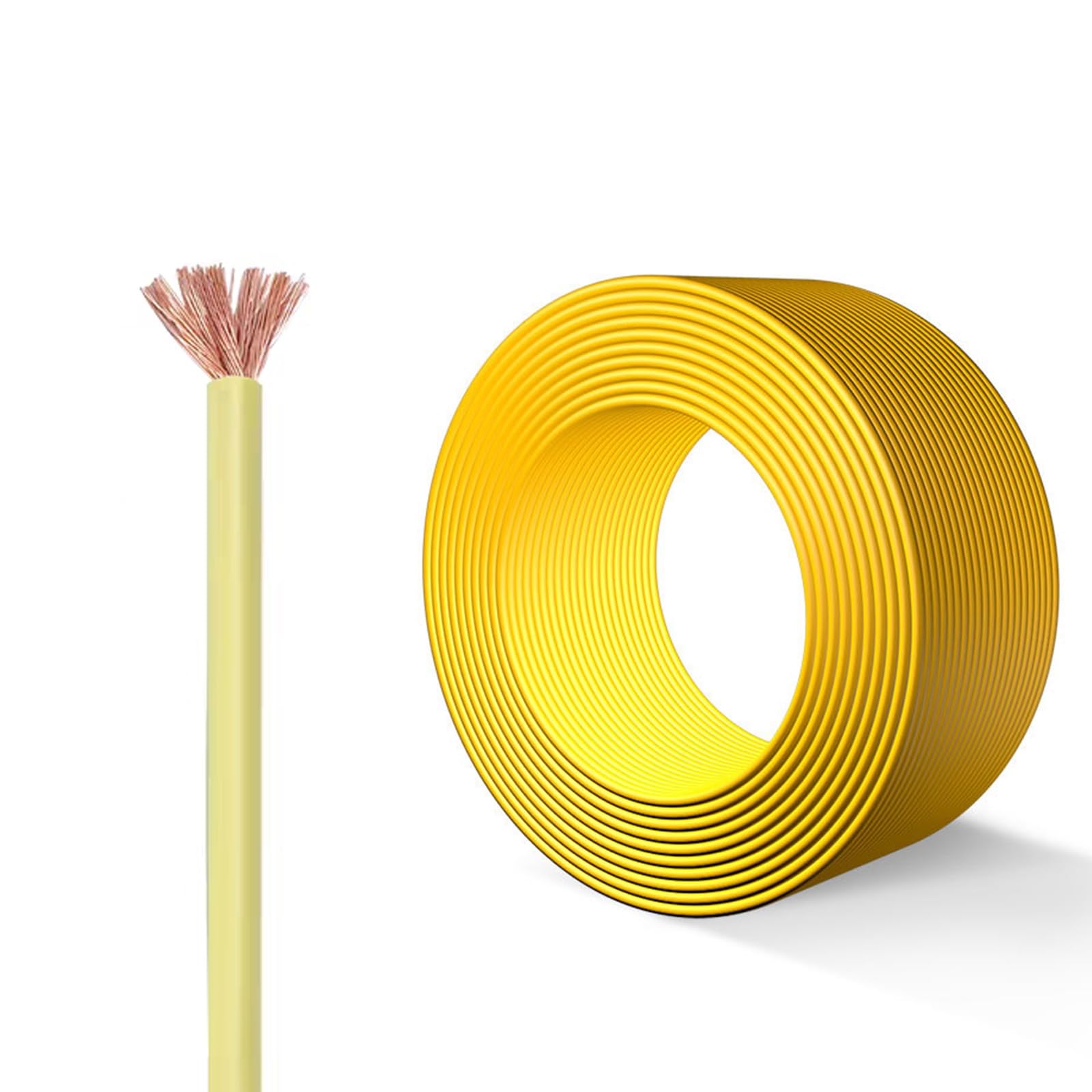 Cavo Elettrico In Rame Puro Morbido Da 1,0 Mm² A 10, Multifilare Unipolare 25 Piedi 100, Di Prolunga PVC For Uso Domestico, Flessibile Ristrutturazione Della Casa(100ft,1.00mm² -yellow)