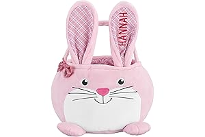 Let's Make Memories Personalized Furry Critter Easter Basket for Kids - Pink Bunny