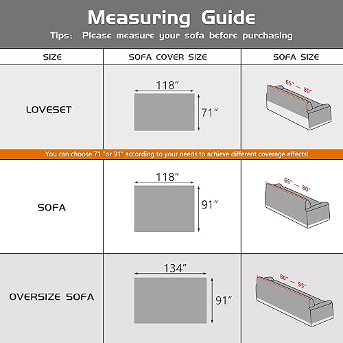 Miniatura 6 de MEETSKY Fundas de sofá lavables, fundas para sofá de 2 cojines, aptas para mascotas, fundas para sofá seccional, tela gruesa y suave, estilo