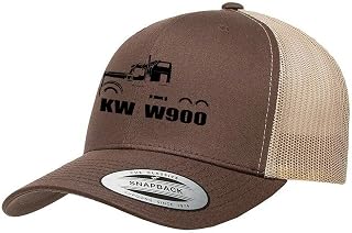 Kenworth W900 Semi Truck Fully Embroidered Yupoong 6606 Snapback Trucker Fitted Cap