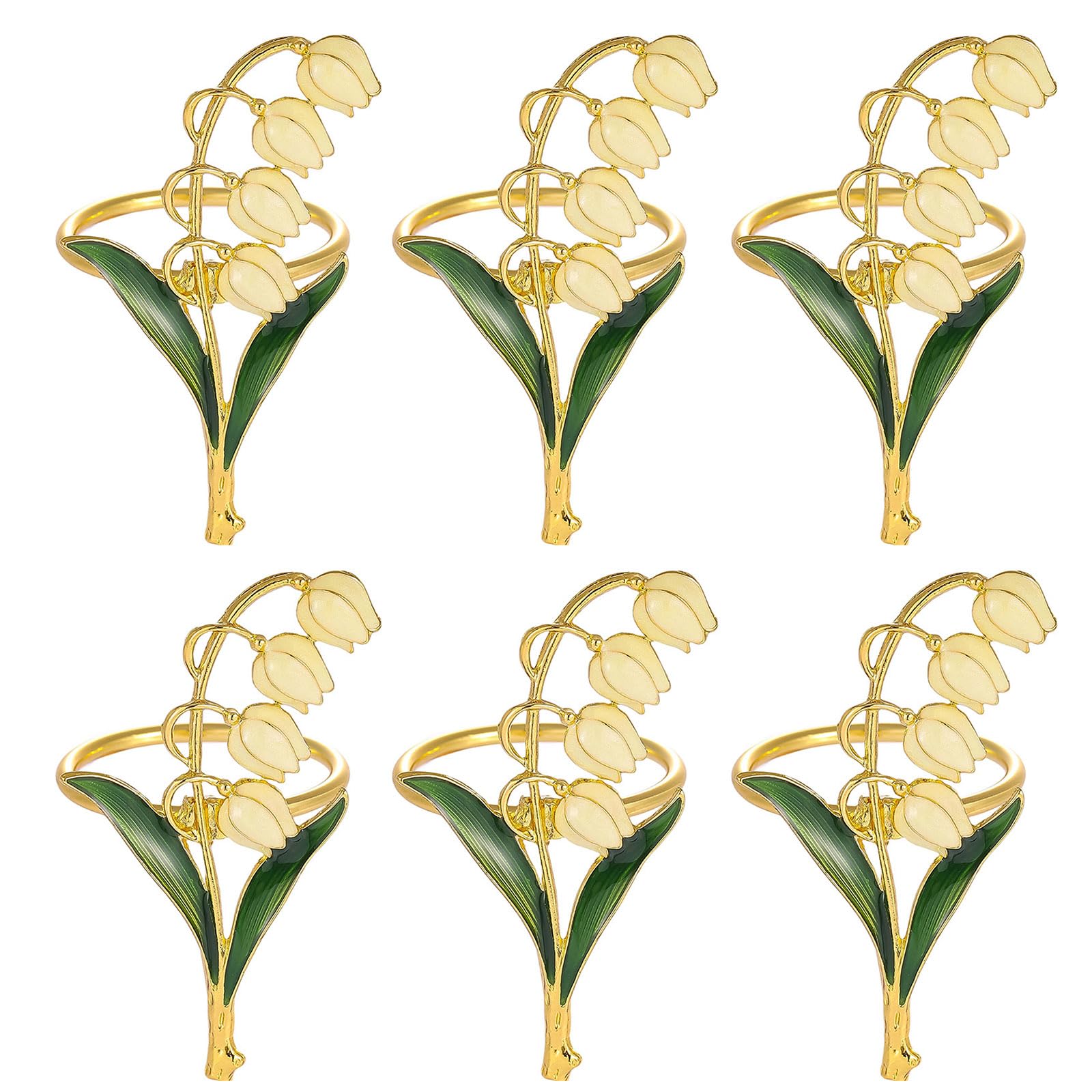 Of 6 Elegant Metal Napkin Rings Delicate Serviette Buckles Tableware Decoration for Dining Parties and Weddings Metal Napkin Circlets