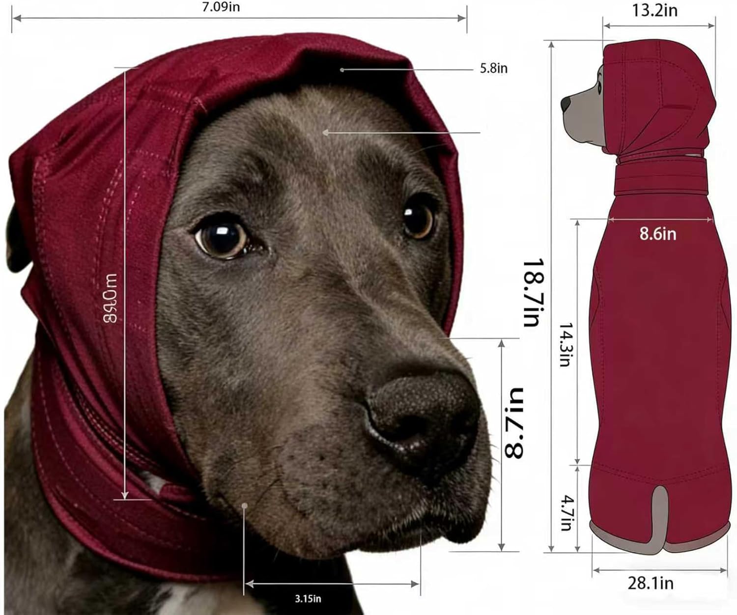 Dog Ear Cleaning Wrap: Daily Hygienic Care| Reduce Wax&Dirt—Breathable Cotton Blend—Use with Ear Wipes—Post-Bath/Post-Walk