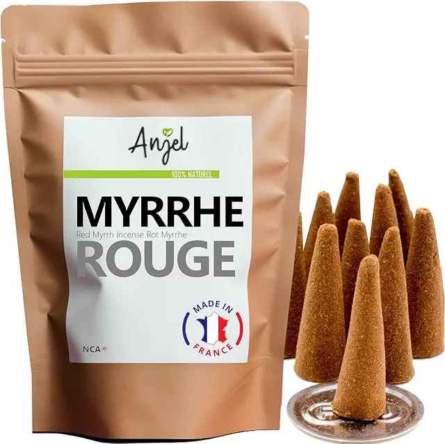 10 Cônes Encens Myrrhe Rouge Naturel - Purification et Relaxation
