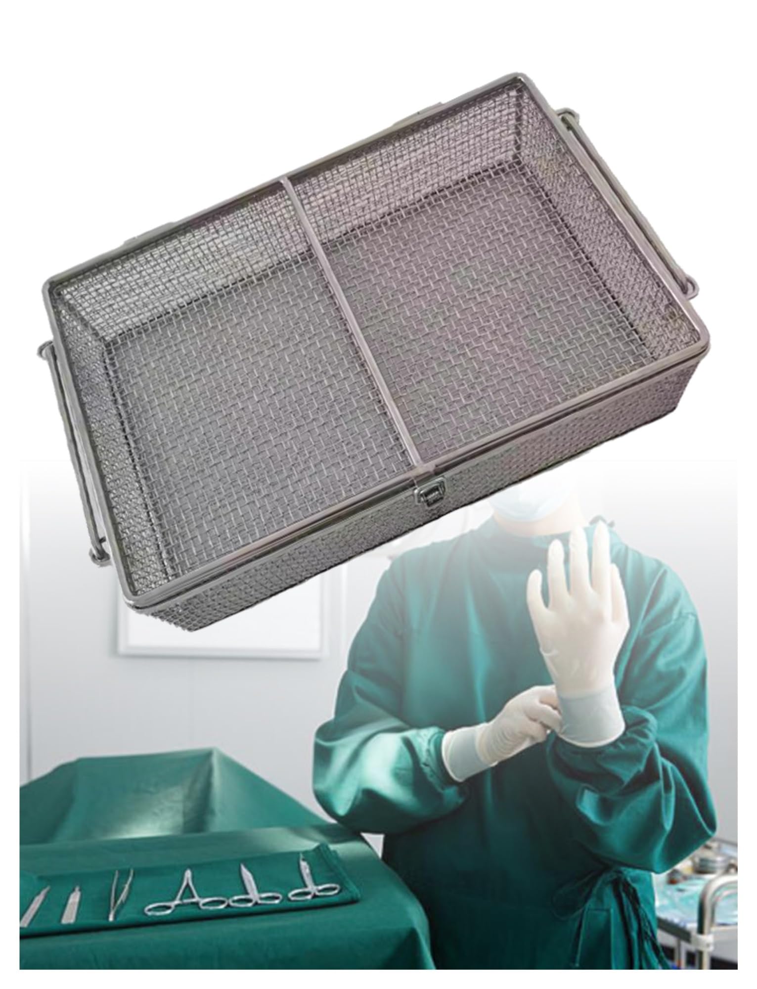 Vassoio per sterilizzazione strumenti, design a rete per una disinfezione efficiente, organizzazione di strumenti medici, durevole e facile da pulire, ideale per cliniche e ospedali