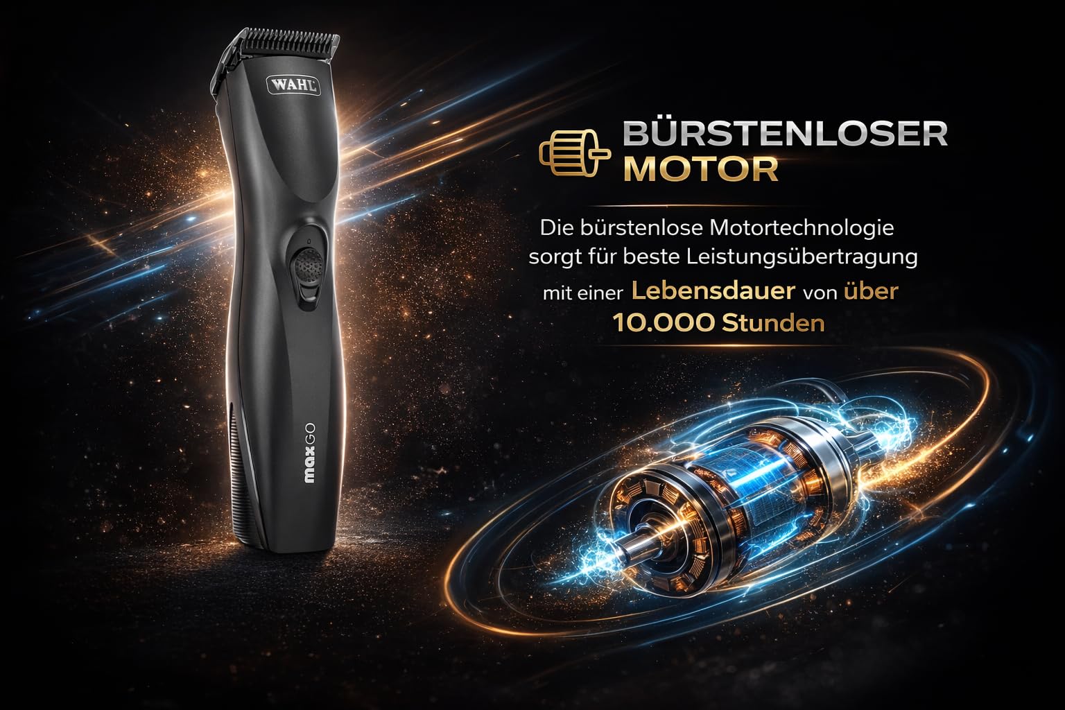 Rotschopf24 Edition: Profi Schermaschine Max Go + acht Metallaufsätze! Bis zu 3 Std. kabellos arbeiten. Sehr gute Qualität!! Für Wahl Hundeschermaschinen Liebhaber