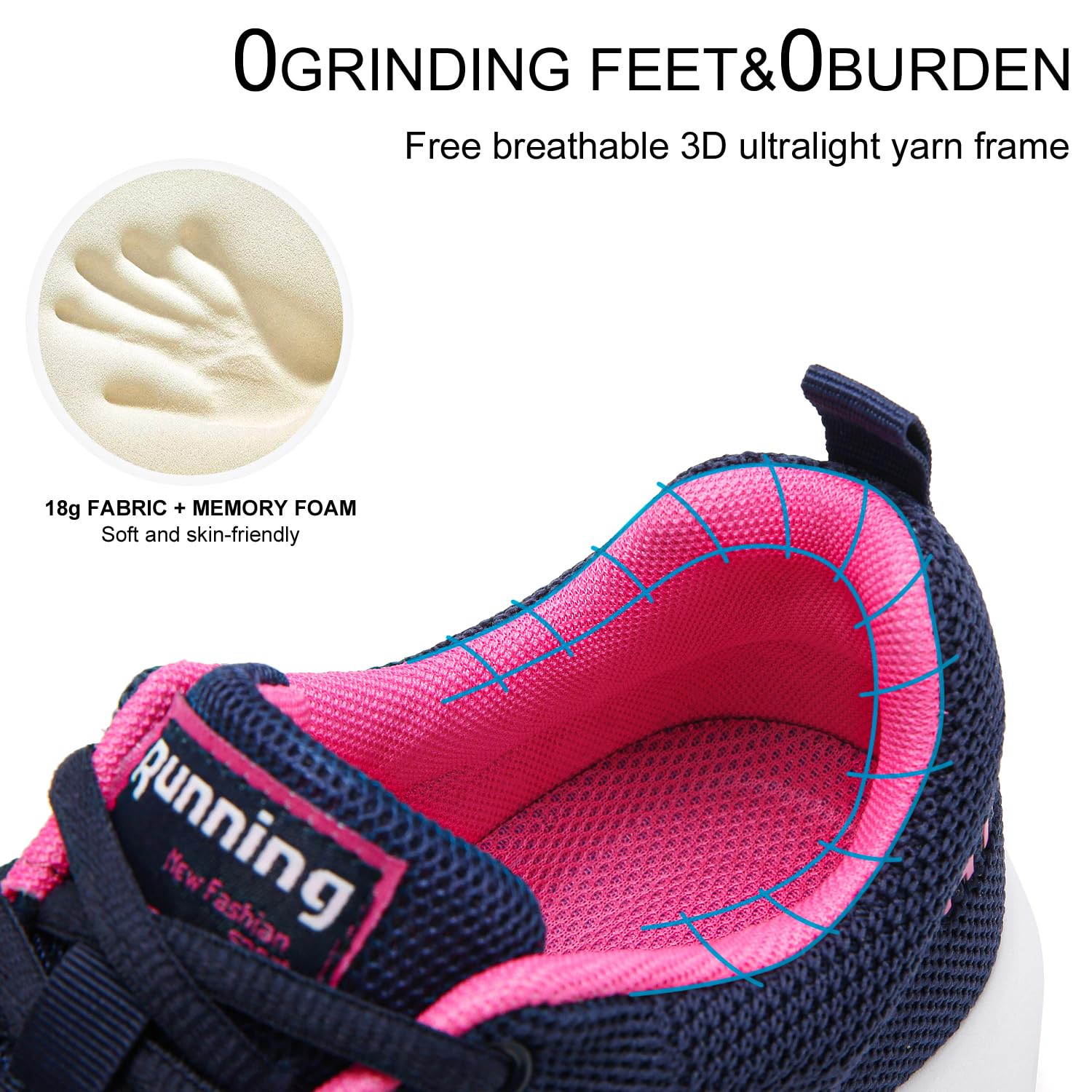 Myztra Scarpe Running Donna Traspiranti e Leggere Scarpe da Donna con Ammortizzazione Air Comode e Antiscivolo Scarpe Donna Ginnastica Outdoor Trekking Scarpe Fitness Donna