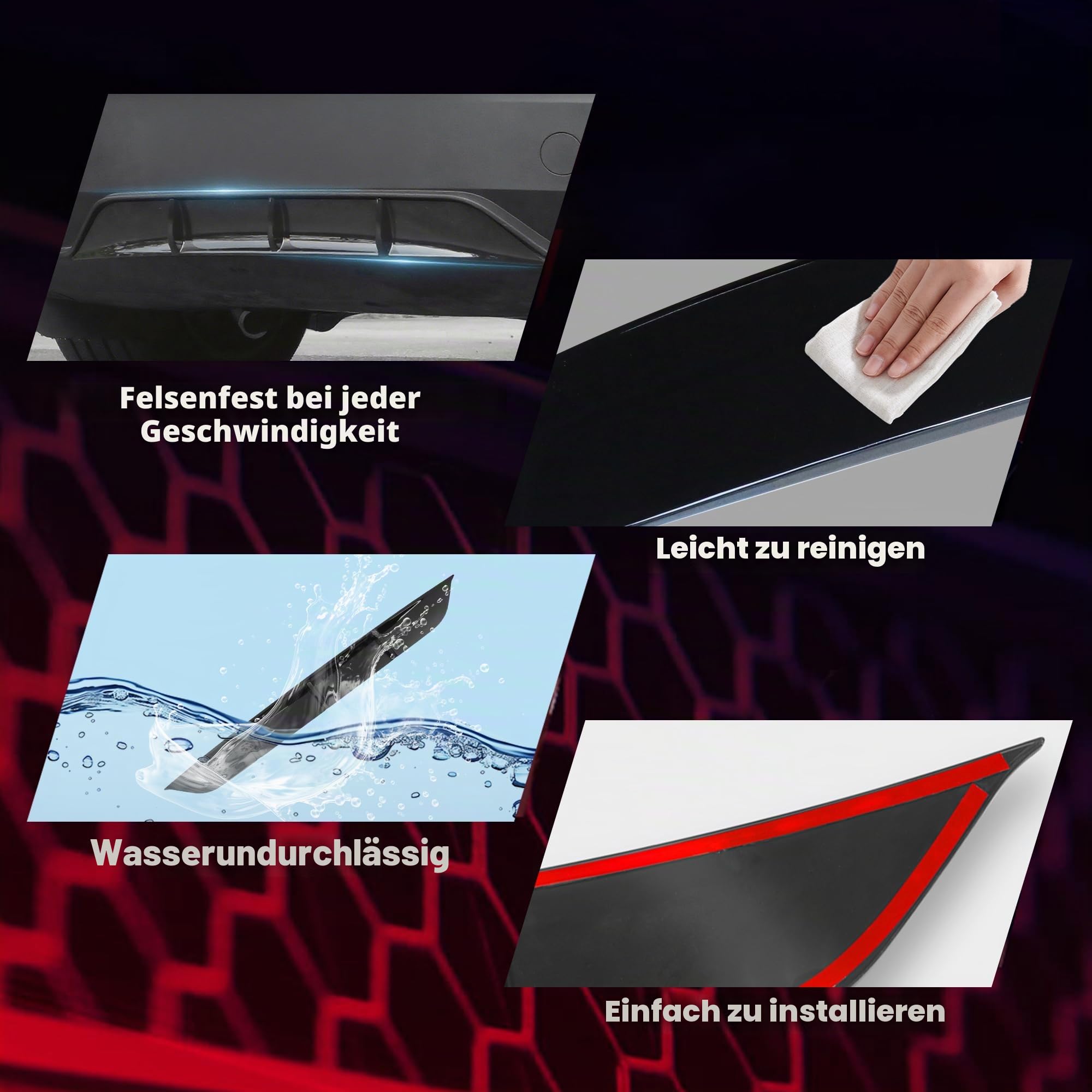 Arcoche hinteren Diffusor für Tesla 2025 2026 Model Y Juniper hinteren Stoßstanger Formen unteren Lippen Splitter Spoiler Model Y Zubehör, Not for Model Y Standard (glänzendes Schwarz)