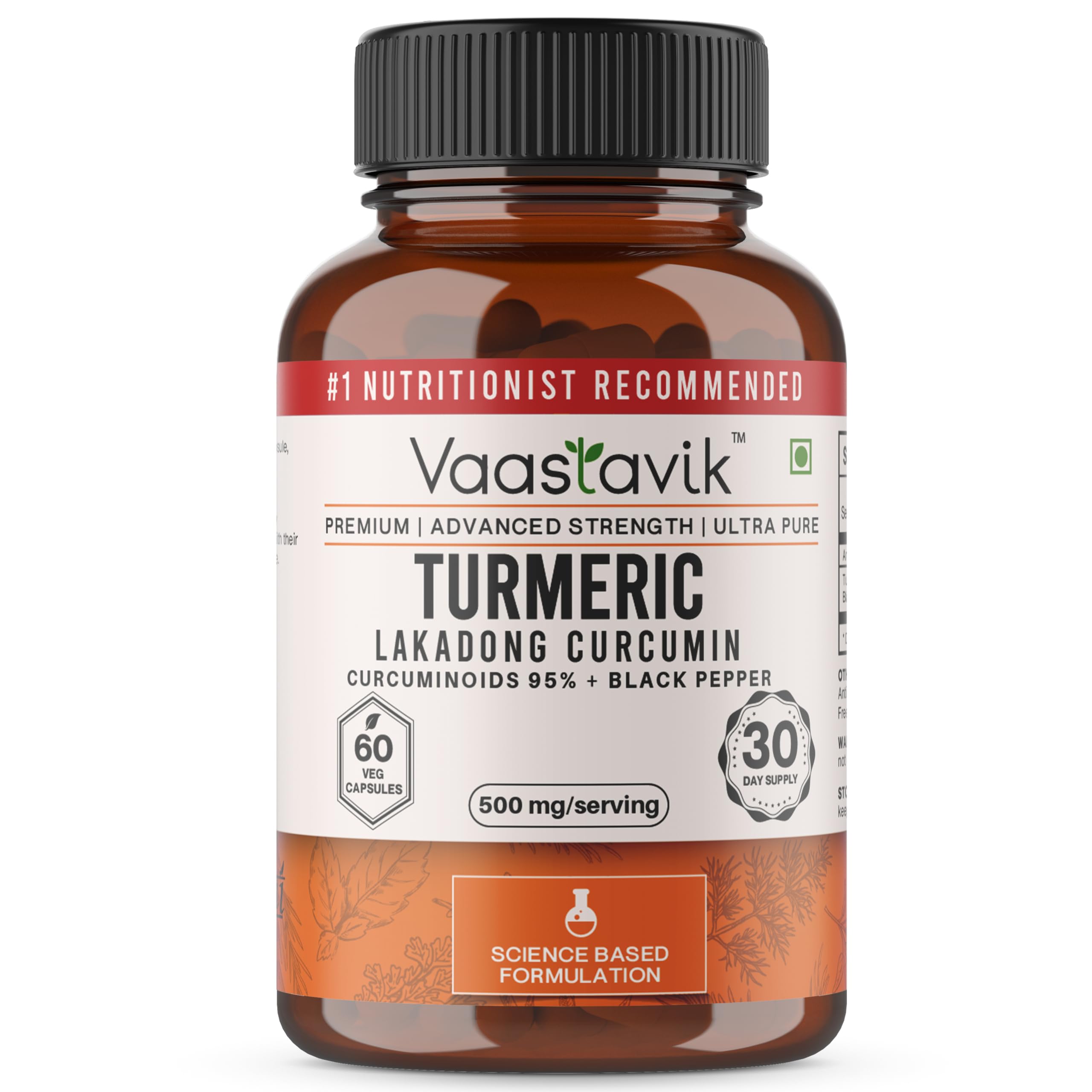 Vaastavik Turmeric Curcumin Capsules 95% Curcuminoids With Black Pepper Extract Supplements 500 mg (B0BNP1KB3V) Amazon Price History, Amazon Price Tracker
