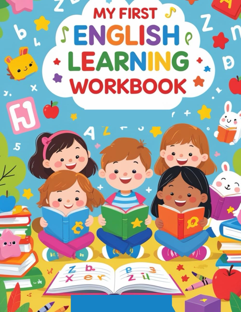 My First English Learning WorkBook: A Fun and Easy Workbook to Learn Alphabet, Phonics, Sight Words, Numbers, Colors & Simple Sentences for Kids Ages 4–8