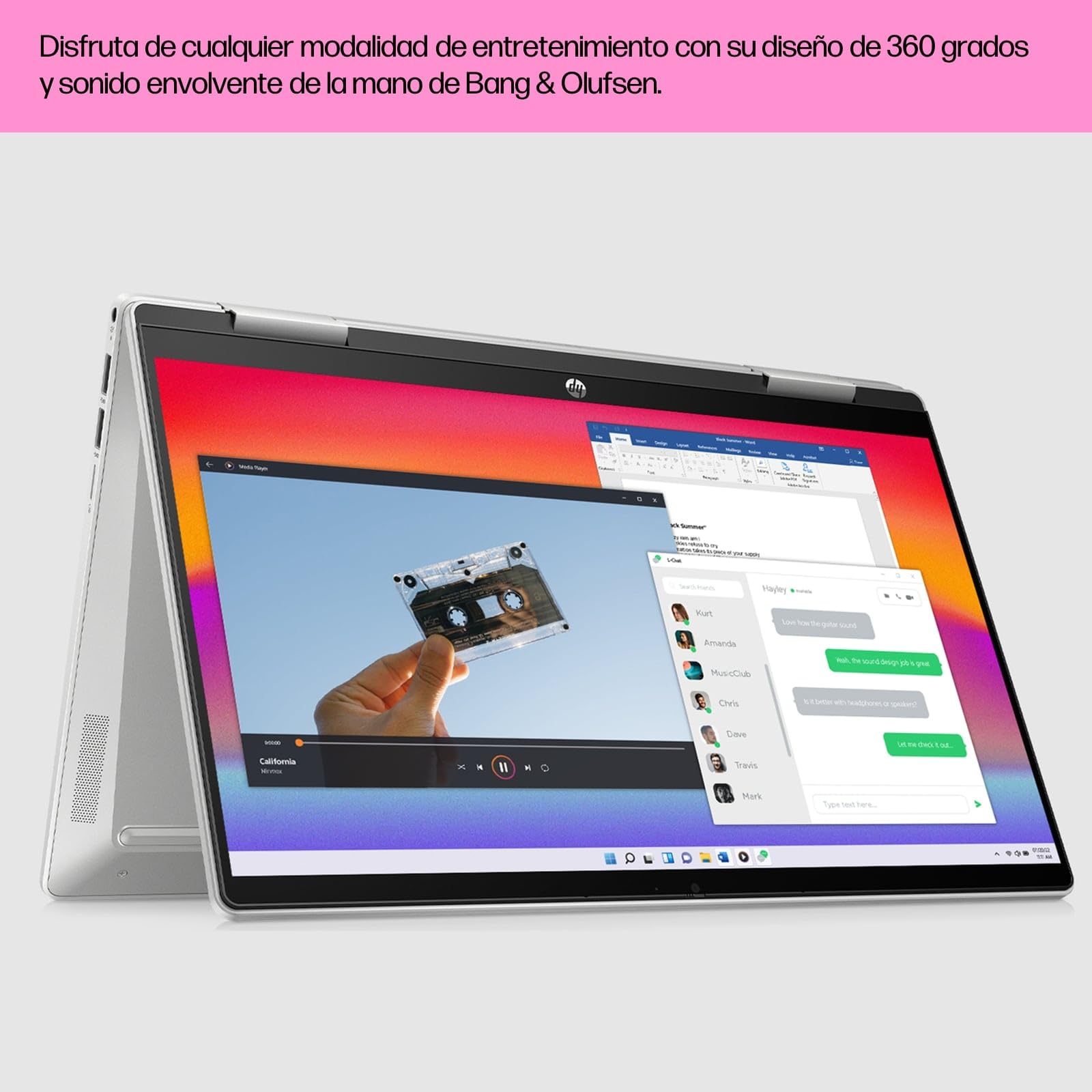 HP Pavilion x360 14-ek1031ns - Ordenador portátil de 14" Full HD (Intel Core i7-1355U, 16GB RAM, 512GB SSD, Intel Iris Xe Graphics, Windows 11 Home) Silver - Teclado QWERTY Español