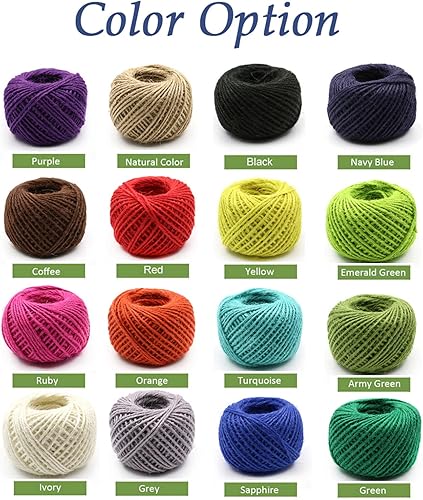 Miniatura 22 de Rollo de yute de cáñamo de 164 pies y 0.079 in para envolver regalos de Navidad, manualidades, exhibición de imágenes y adornos (marfil)