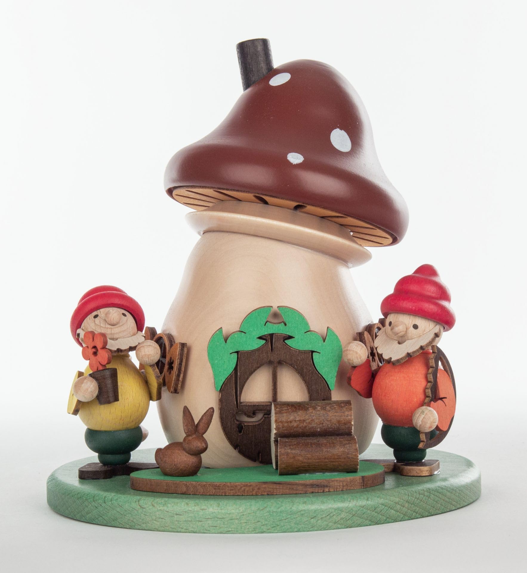 Figura para ahumar enanos de Rudolphs Schatzkiste, adorno de madera de 15 cm
