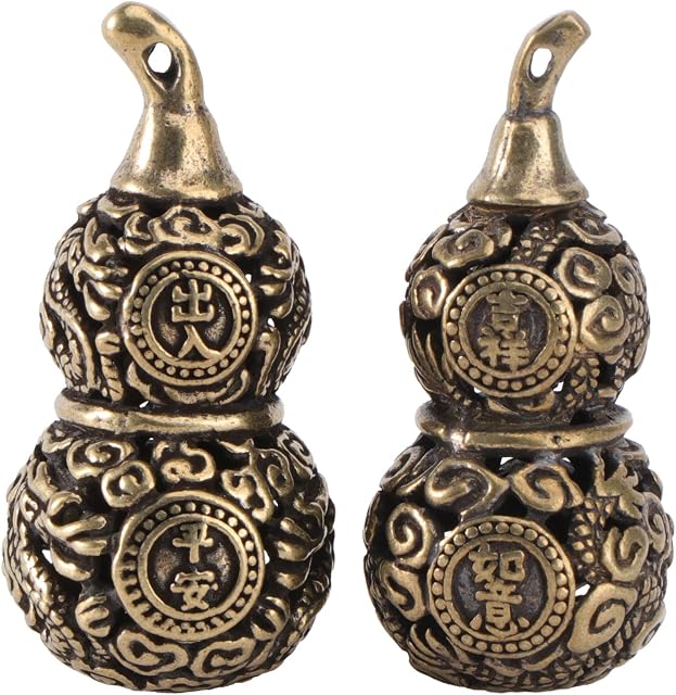 BESPORTBLE 2pcs Feng Shui Calabash Wu Lou Keychain Charm for Longevity Travel Safely Wealth Prosperity Success Gourd Pendant